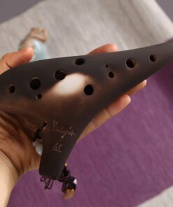 Ocarina professionale a 12 note in Do - fumata su un fuoco di paglia Ocarina in legno annerito