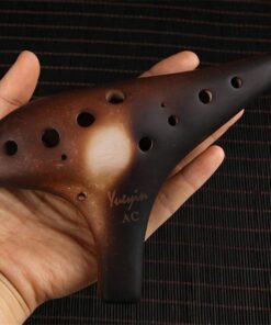 Ocarina professionale a 12 note in Do - fumata su un fuoco di paglia Ocarina in legno annerito
