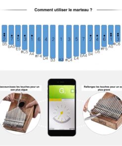[Kalimba Gecko con custodia rigida - 17 note in mogano martello kalimba gecko