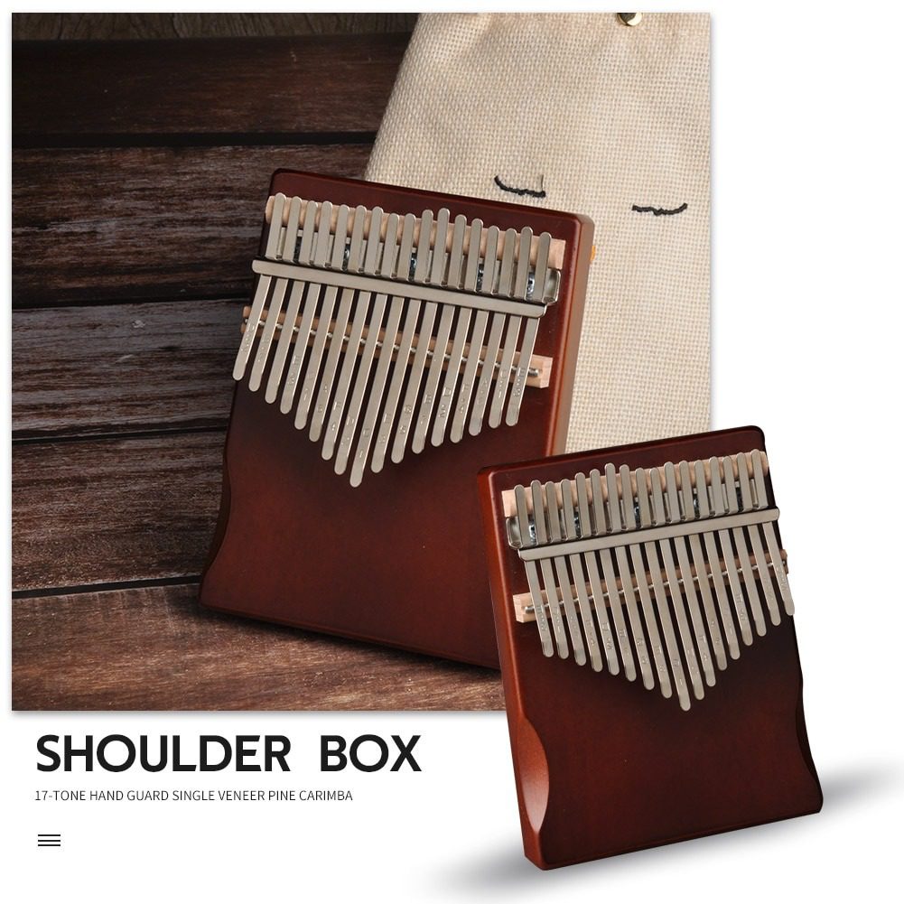 piano à pouce mbira en bois de pin, 17 touches, multifonctionnel, pratique, durable, pratique, kalimba avec outil de réglage, feuille de musique autocollante piano à pouce mbira en bois de pin, 17 touches, multifonctionnel, pratique, durable, pratique, kalimba avec outil de réglage, feuille de musique autocollante