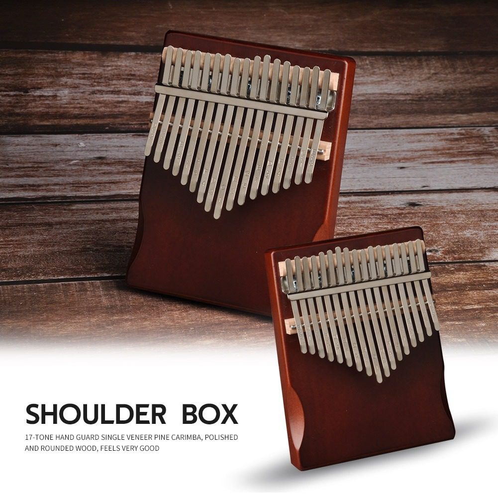 piano à pouce mbira en bois de pin, 17 touches, multifonctionnel, pratique, durable, pratique, kalimba avec outil de réglage, feuille de musique autocollante piano à pouce mbira en bois de pin, 17 touches, multifonctionnel, pratique, durable, pratique, kalimba avec outil de réglage, feuille de musique autocollante