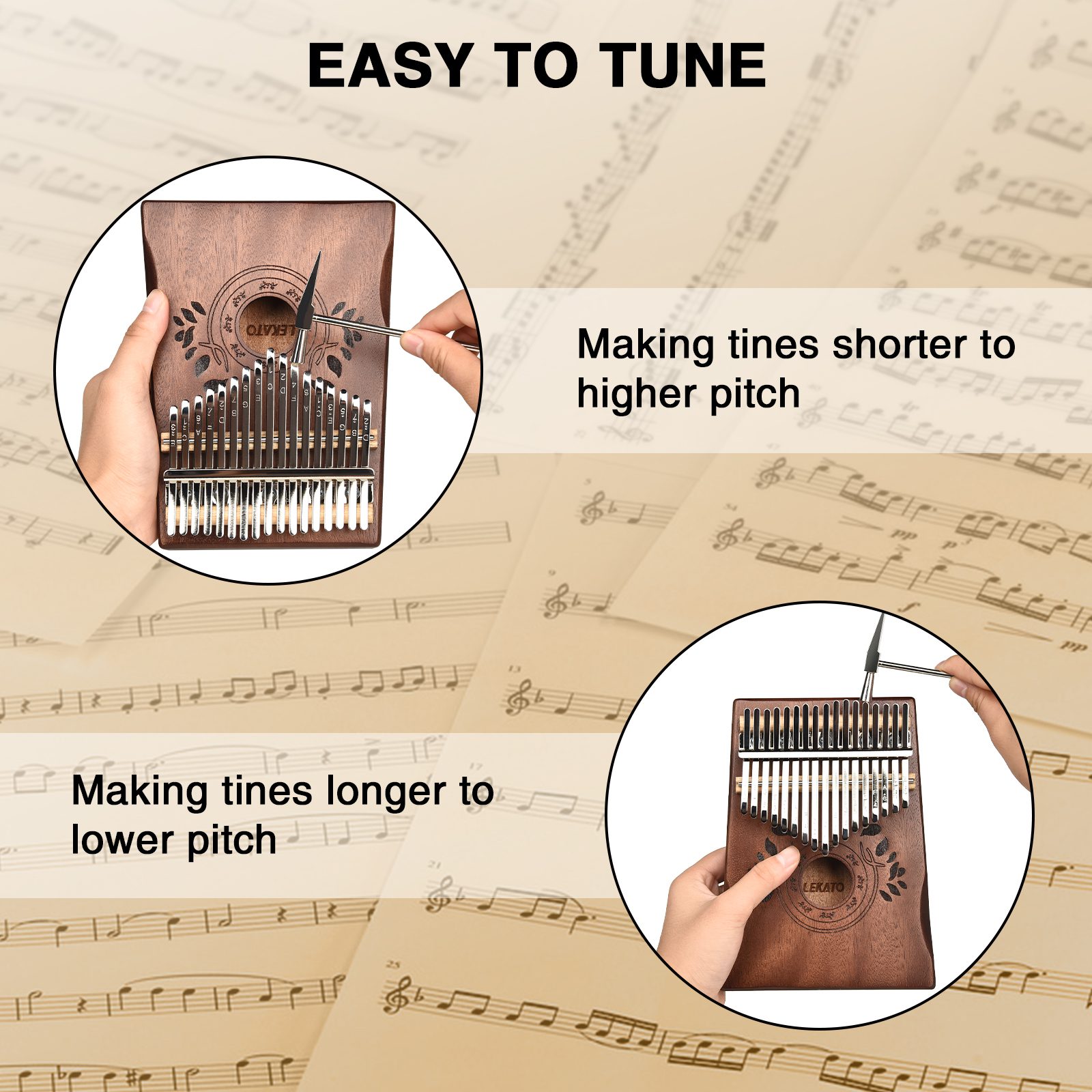 [kit completo] kalimba autumn leaf 17 note