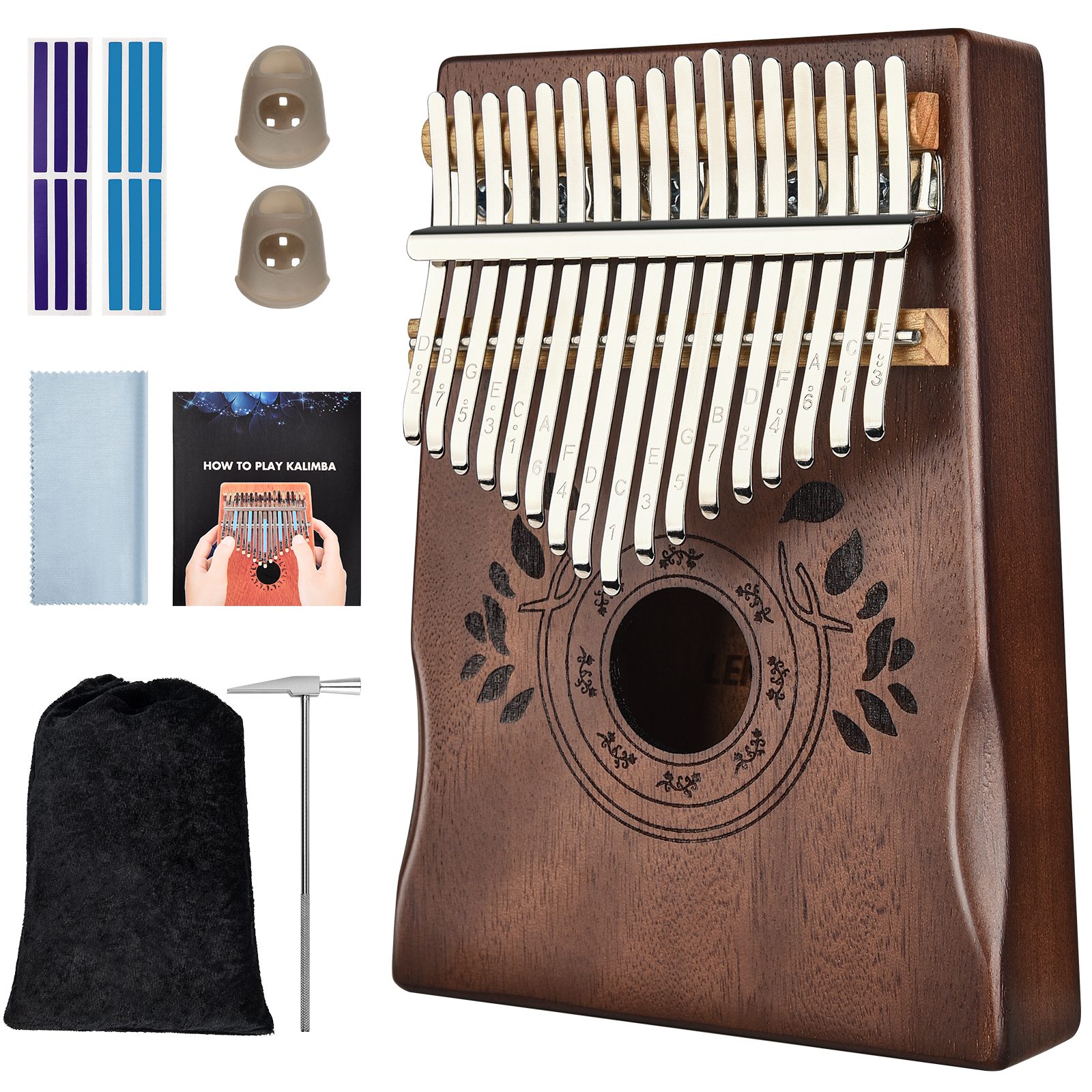 [kit completo] kalimba autumn leaf 17 note