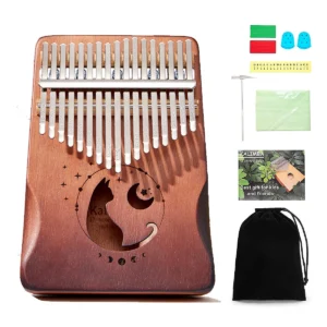 Kalimba 17 notes Chat Espiègle avec housse